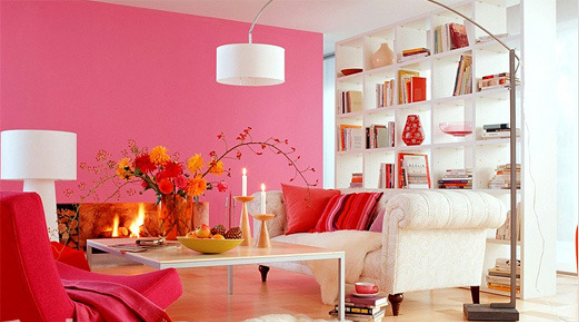 sơn tường màu hồng đậm đẹp