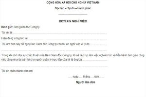 Đơn xin chấm dứt hợp đồng lao động mẫu 4